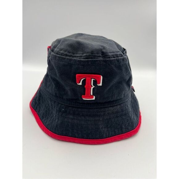 New Era Childs Black Red MLB Game Day Texas Rangers Bucket Hat - Picture 1 of 6